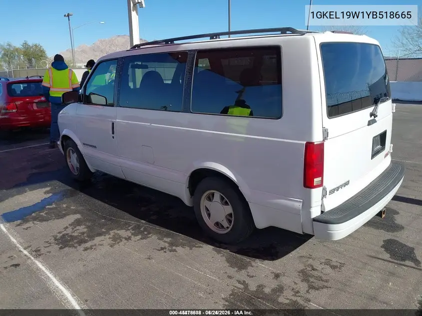 2000 GMC Safari Sl VIN: 1GKEL19W1YB518665 Lot: 45478638