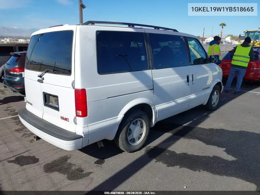 2000 GMC Safari Sl VIN: 1GKEL19W1YB518665 Lot: 45478638