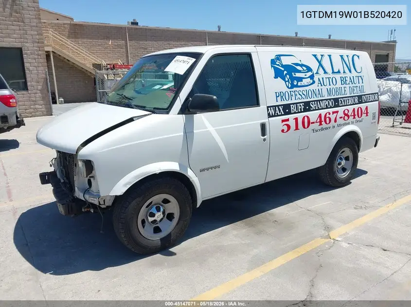 2001 GMC Safari Sl VIN: 1GTDM19W01B520420 Lot: 45147071