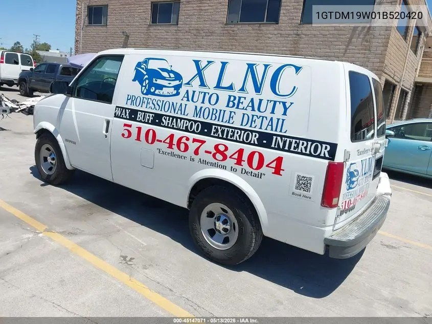 2001 GMC Safari Sl VIN: 1GTDM19W01B520420 Lot: 45147071