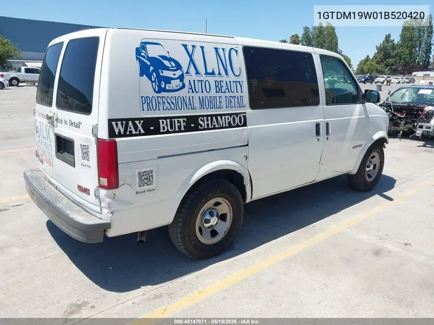 2001 GMC Safari Sl VIN: 1GTDM19W01B520420 Lot: 45147071