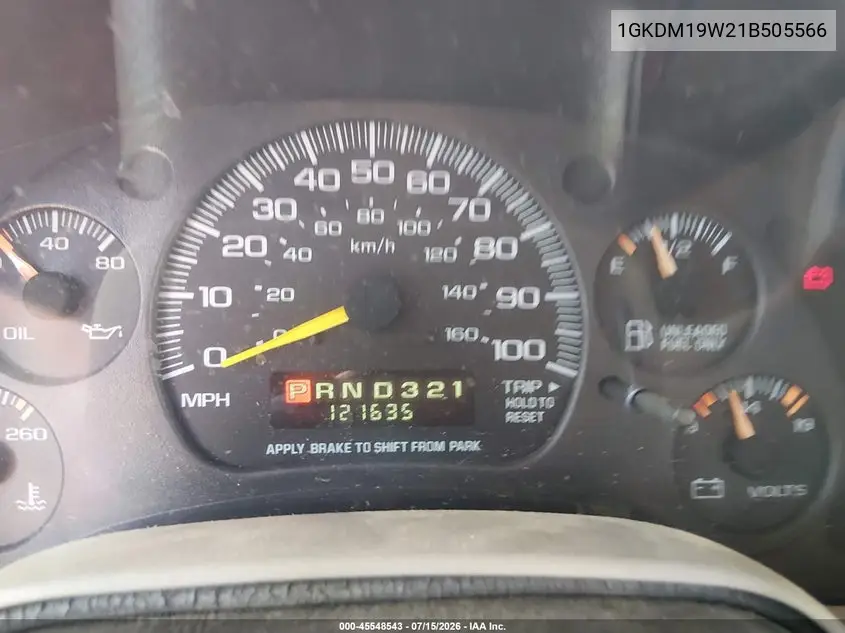 2001 GMC Safari Sle VIN: 1GKDM19W21B505566 Lot: 45548543