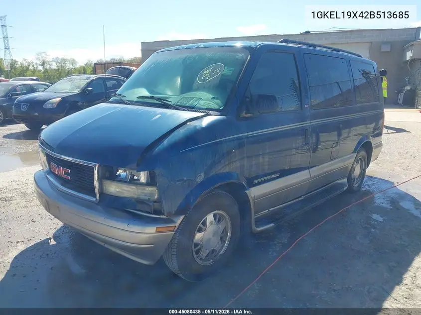 2002 GMC Safari Sle VIN: 1GKEL19X42B513685 Lot: 45080435