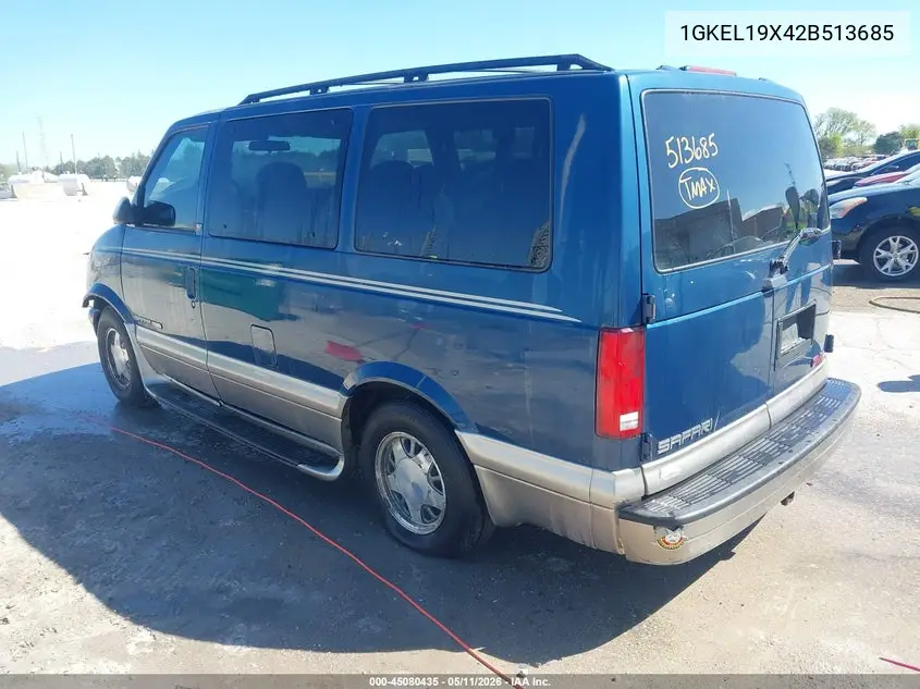 2002 GMC Safari Sle VIN: 1GKEL19X42B513685 Lot: 45080435