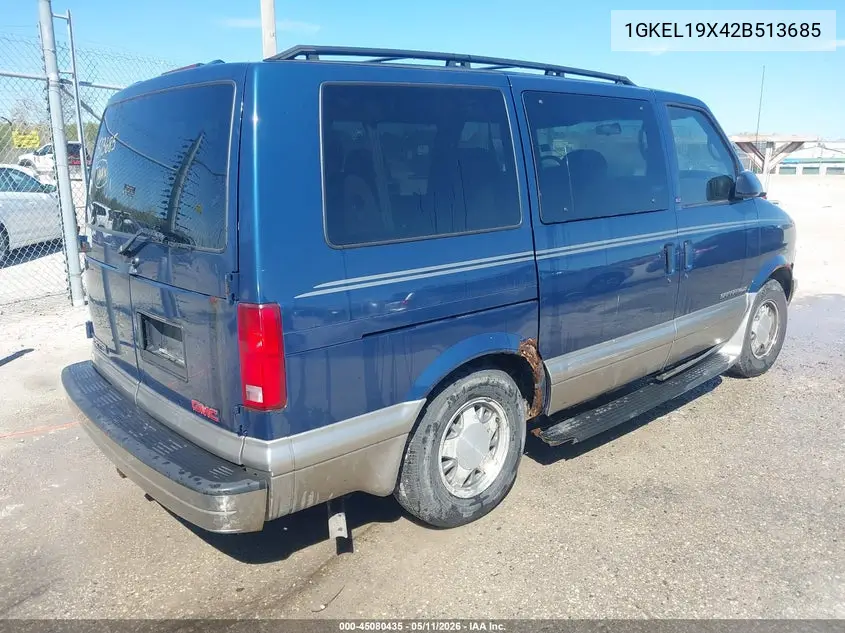 2002 GMC Safari Sle VIN: 1GKEL19X42B513685 Lot: 45080435