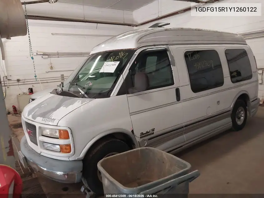 2000 GMC Savana Rv VIN: 1GDFG15R1Y1260122 Lot: 45412309