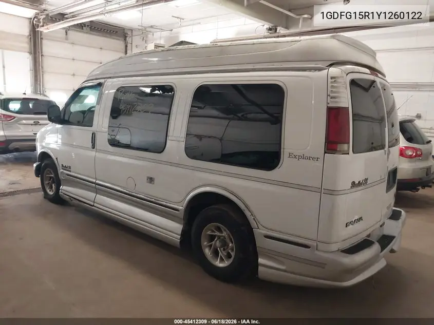 2000 GMC Savana Rv VIN: 1GDFG15R1Y1260122 Lot: 45412309
