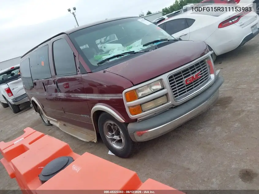 2001 GMC Savana Upfitter VIN: 1GDFG15R311153983 Lot: 45322283