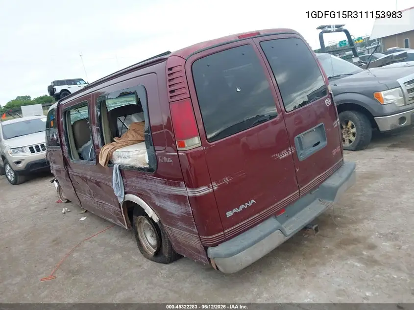 2001 GMC Savana Upfitter VIN: 1GDFG15R311153983 Lot: 45322283