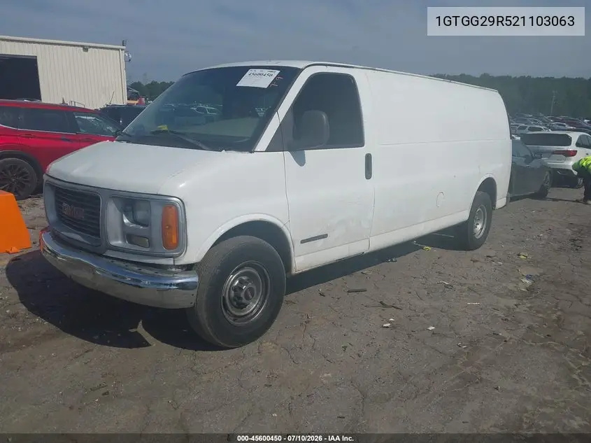 2002 GMC Savana Cargo Van Standard VIN: 1GTGG29R521103063 Lot: 45600450