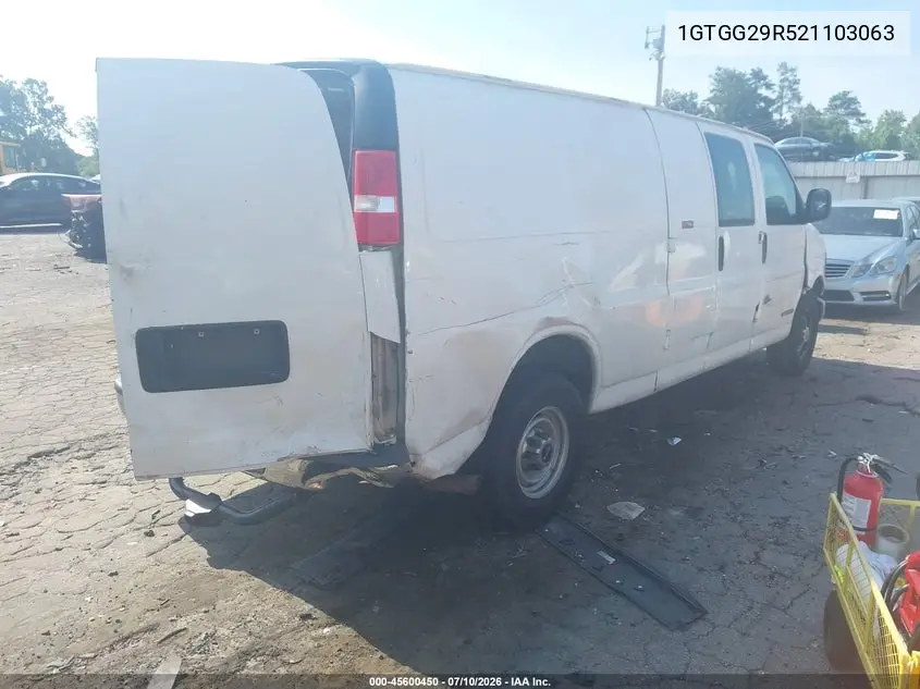 2002 GMC Savana Cargo Van Standard VIN: 1GTGG29R521103063 Lot: 45600450