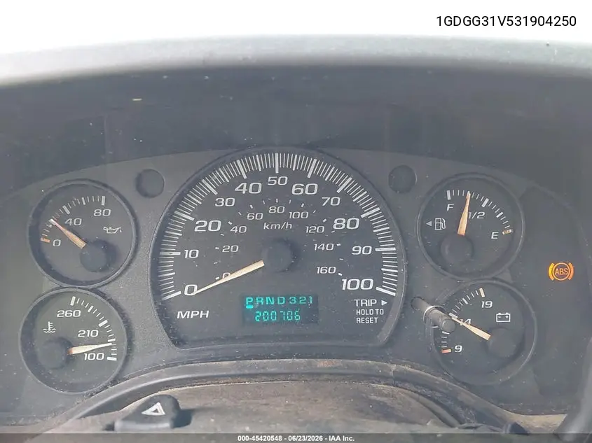 2003 GMC Savana Cutaway Standard VIN: 1GDGG31V531904250 Lot: 45420548