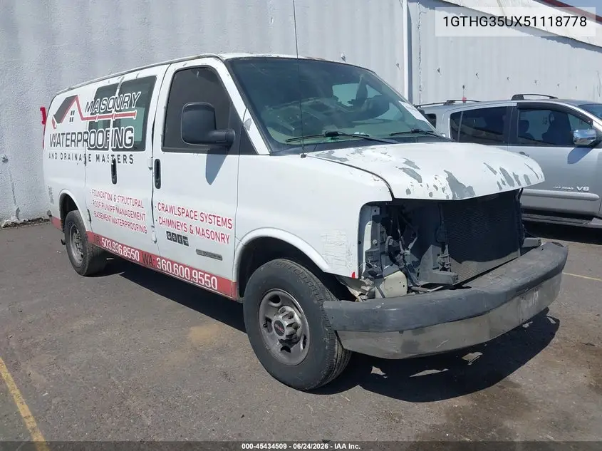 2005 GMC Savana Standard VIN: 1GTHG35UX51118778 Lot: 45434509