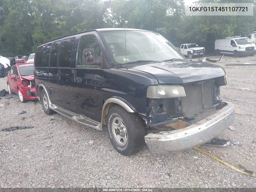 2005 GMC Savana Passenger Standard VIN: 1GKFG15T451107721 Lot: 45547216