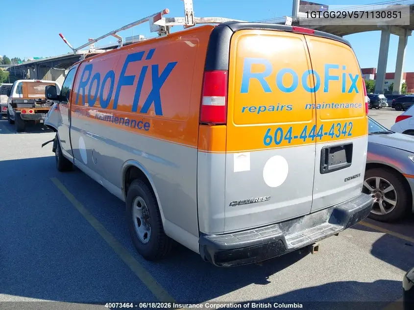 2007 GMC Savana Standard VIN: 1GTGG29V571130851 Lot: 40073464