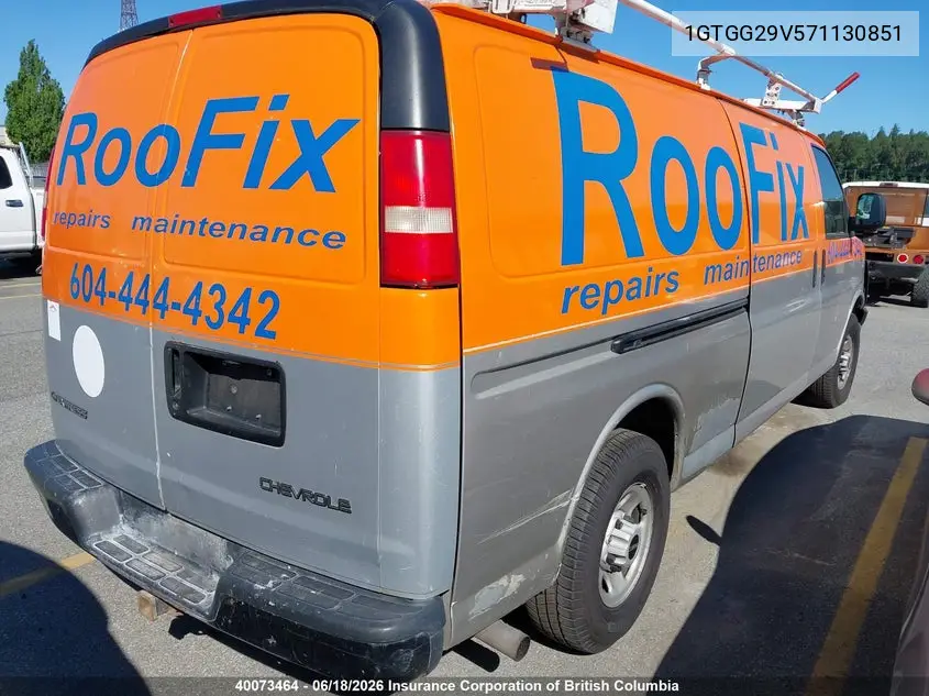 2007 GMC Savana Standard VIN: 1GTGG29V571130851 Lot: 40073464