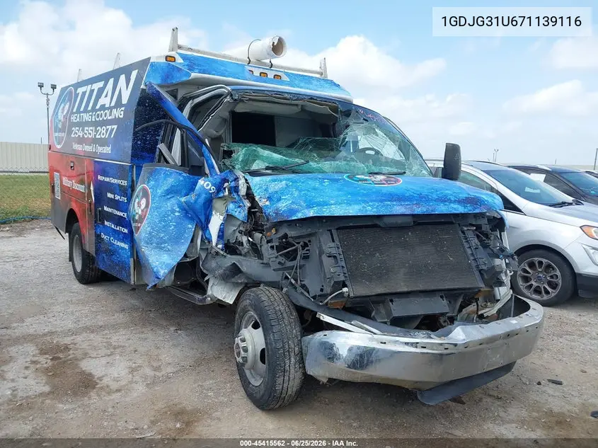 2007 GMC Savana Cutaway Work Van VIN: 1GDJG31U671139116 Lot: 45415562