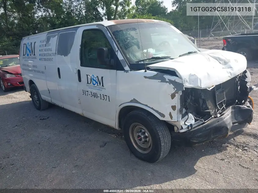 2008 GMC Savana Cargo Van Work Van VIN: 1GTGG29C581913118 Lot: 45502531