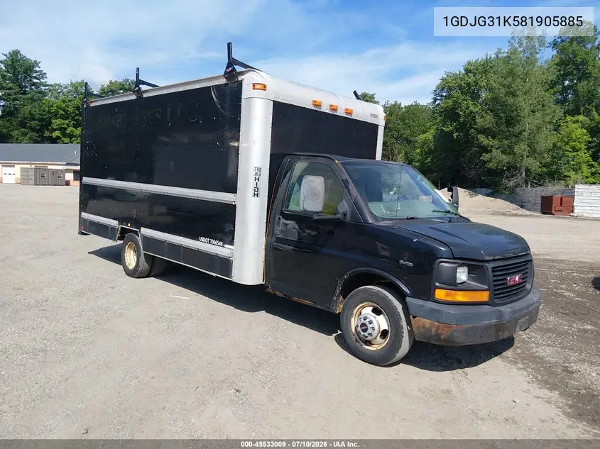 2008 GMC Savana Cutaway Work Van VIN: 1GDJG31K581905885 Lot: 45533009