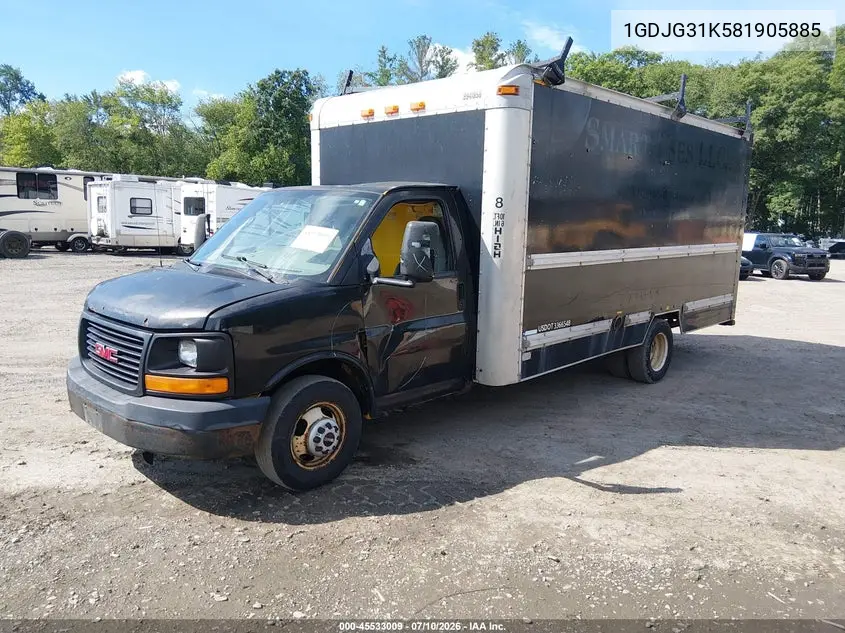 2008 GMC Savana Cutaway Work Van VIN: 1GDJG31K581905885 Lot: 45533009