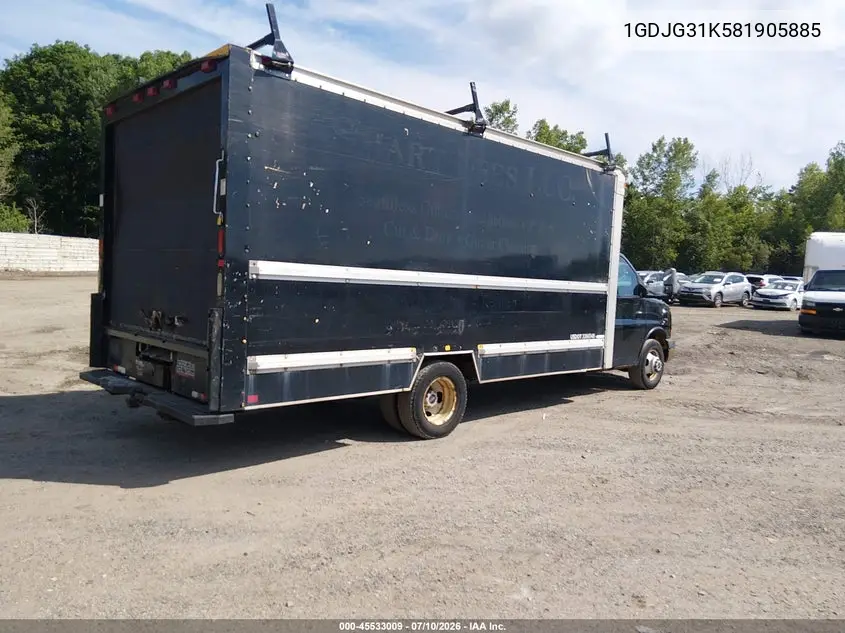 2008 GMC Savana Cutaway Work Van VIN: 1GDJG31K581905885 Lot: 45533009