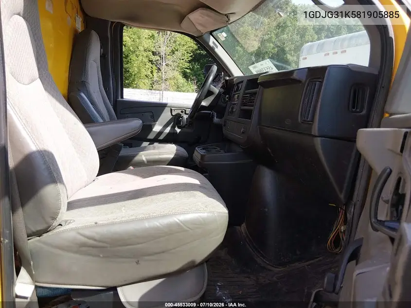 2008 GMC Savana Cutaway Work Van VIN: 1GDJG31K581905885 Lot: 45533009