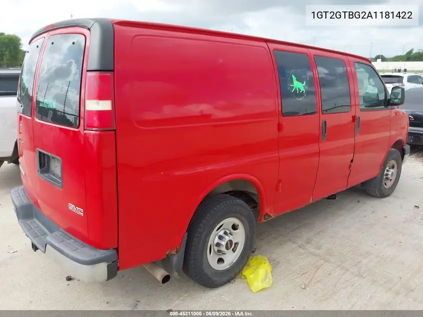 2010 GMC Savana 3500 Work Van VIN: 1GT2GTBG2A1181422 Lot: 45311006