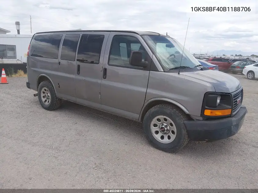 2011 GMC Savana 1500 Ls VIN: 1GKS8BF40B1188706 Lot: 45325611