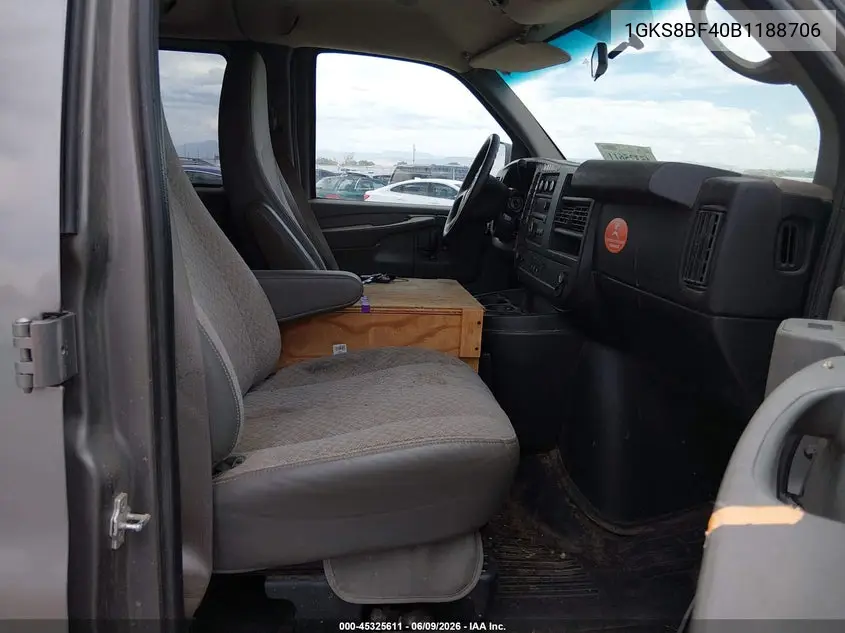 2011 GMC Savana 1500 Ls VIN: 1GKS8BF40B1188706 Lot: 45325611