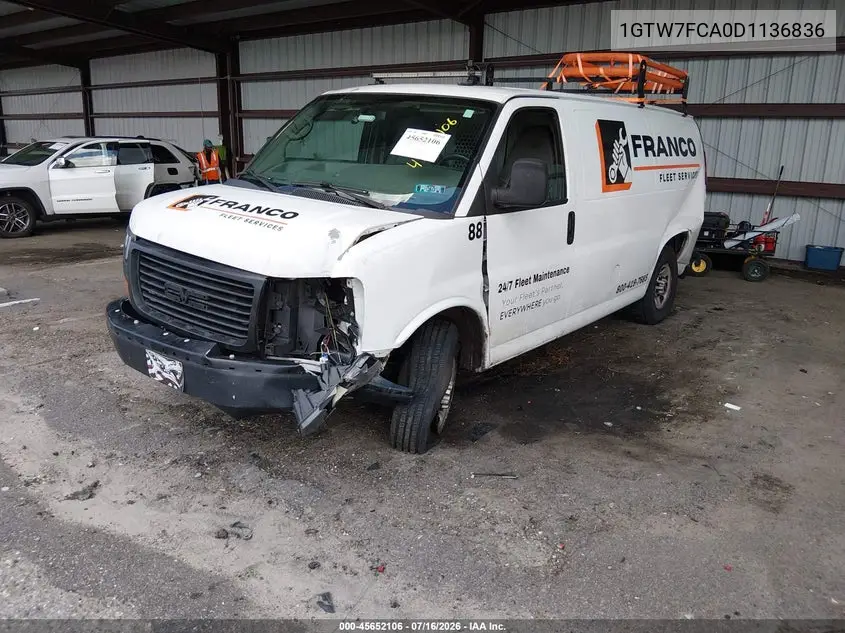 2013 GMC Savana Work Van VIN: 1GTW7FCA0D1136836 Lot: 45652106