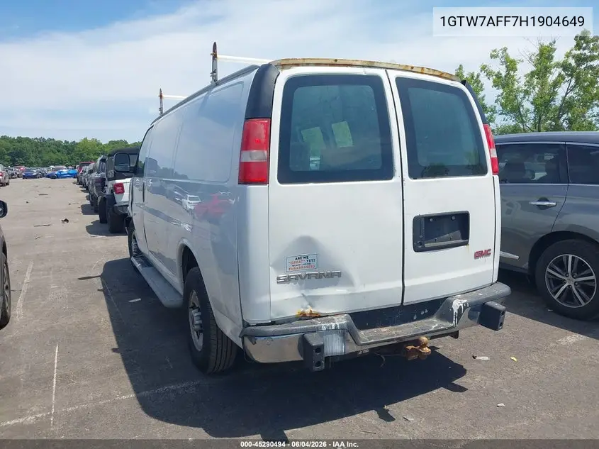 2017 GMC Savana 2500 Work Van VIN: 1GTW7AFF7H1904649 Lot: 45290494