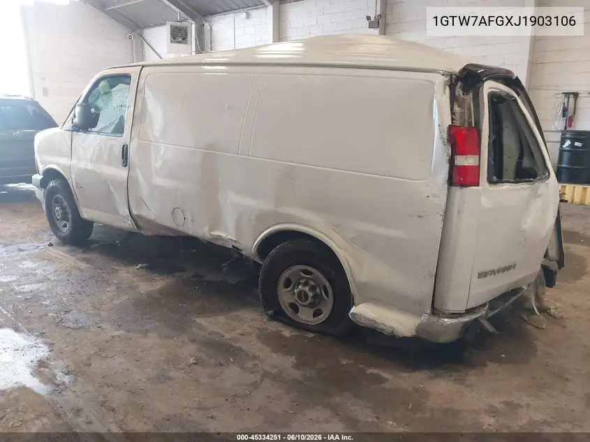 2018 GMC Savana 2500 Work Van VIN: 1GTW7AFGXJ1903106 Lot: 45334251