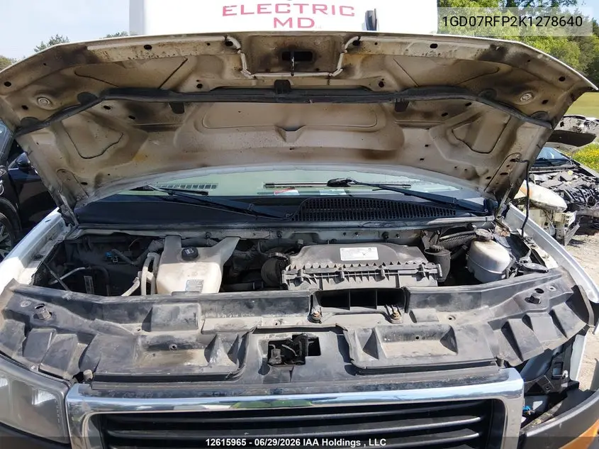 2019 GMC Savana Cutaway Work Van VIN: 1GD07RFP2K1278640 Lot: 12615965