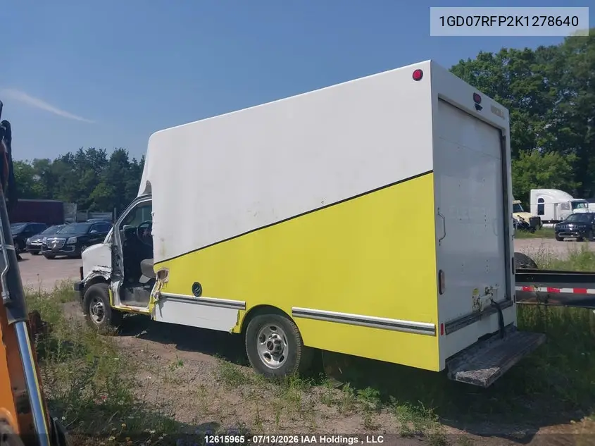 2019 GMC Savana Cutaway Work Van VIN: 1GD07RFP2K1278640 Lot: 12615965