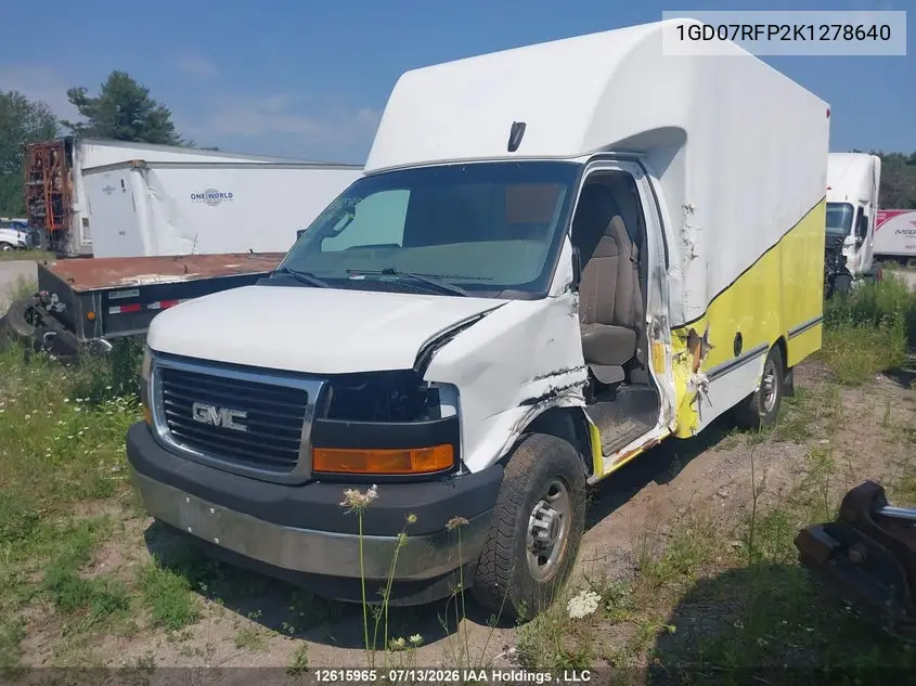 2019 GMC Savana Cutaway Work Van VIN: 1GD07RFP2K1278640 Lot: 12615965