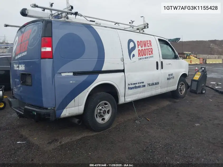 1GTW7AFG3K1155428 2019 GMC Savana 2500 Work Van