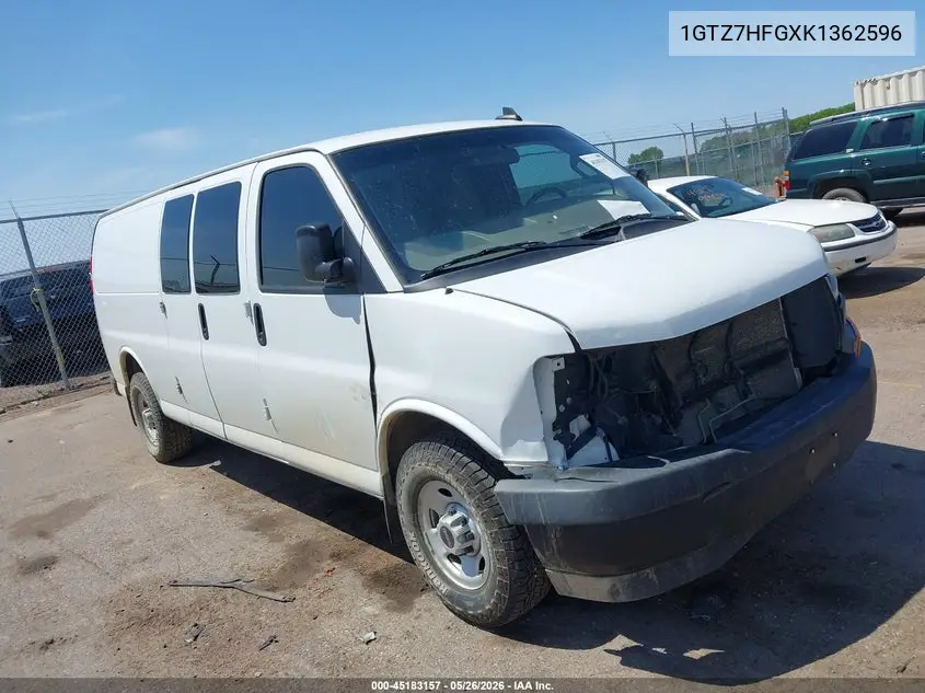 2019 GMC Savana 3500 Work Van VIN: 1GTZ7HFGXK1362596 Lot: 45183157