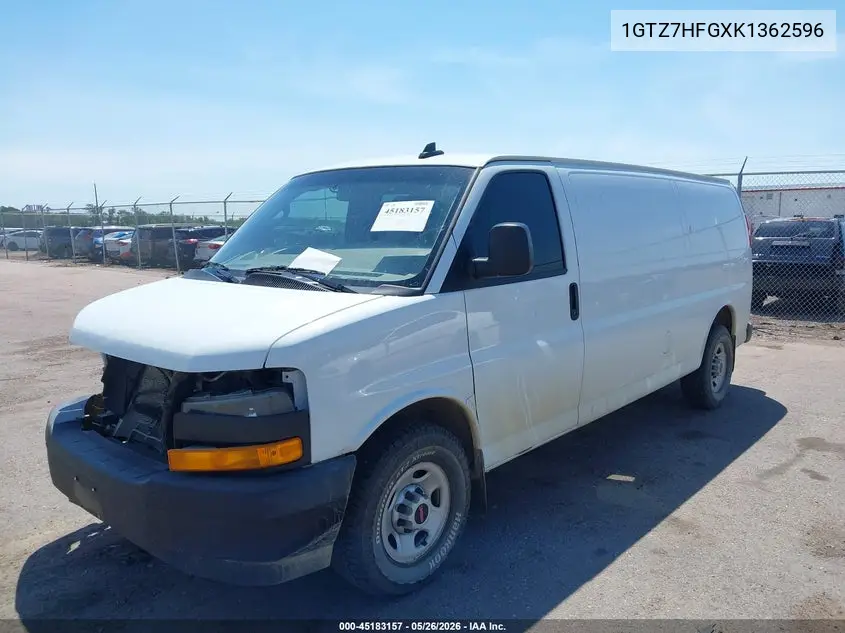 2019 GMC Savana 3500 Work Van VIN: 1GTZ7HFGXK1362596 Lot: 45183157