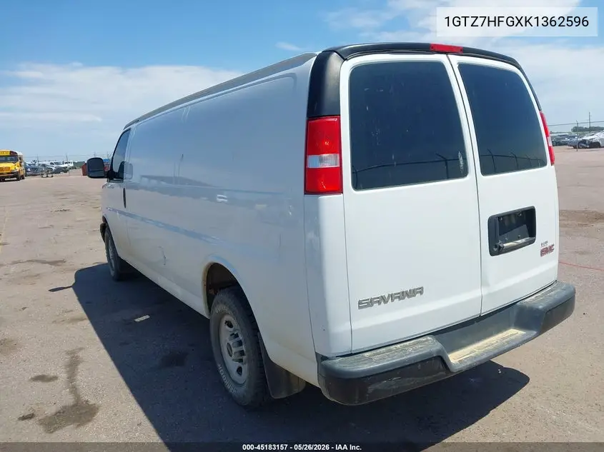 2019 GMC Savana 3500 Work Van VIN: 1GTZ7HFGXK1362596 Lot: 45183157