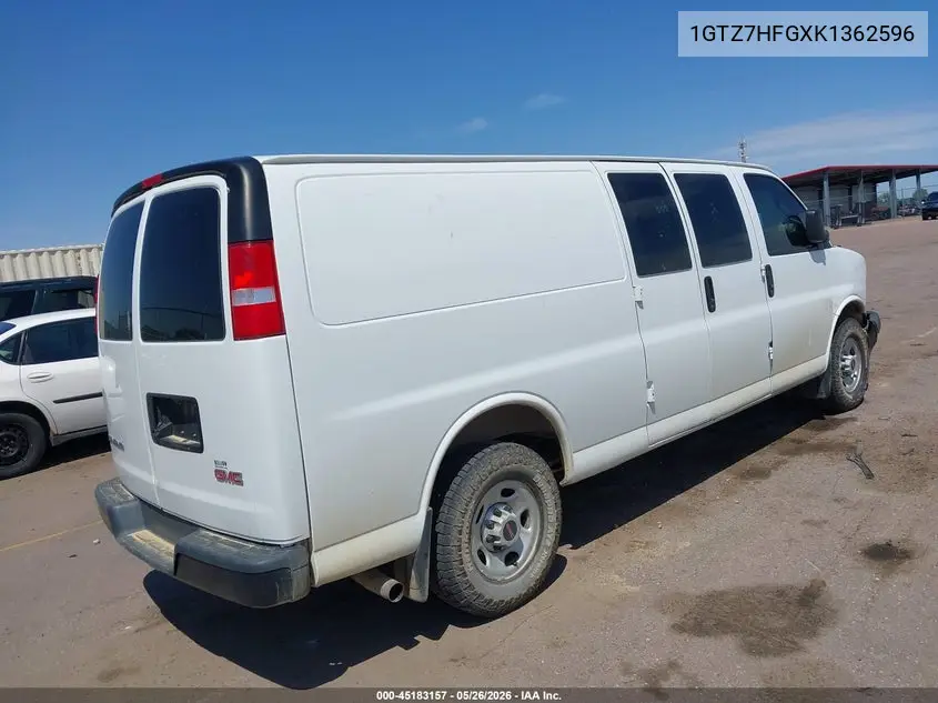 2019 GMC Savana 3500 Work Van VIN: 1GTZ7HFGXK1362596 Lot: 45183157