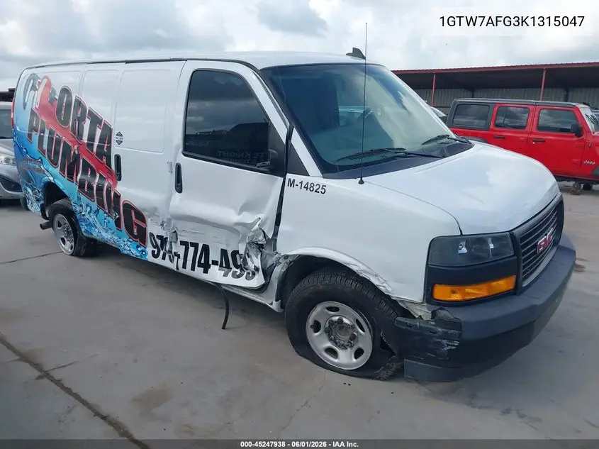 2019 GMC Savana 2500 Work Van VIN: 1GTW7AFG3K1315047 Lot: 45247938
