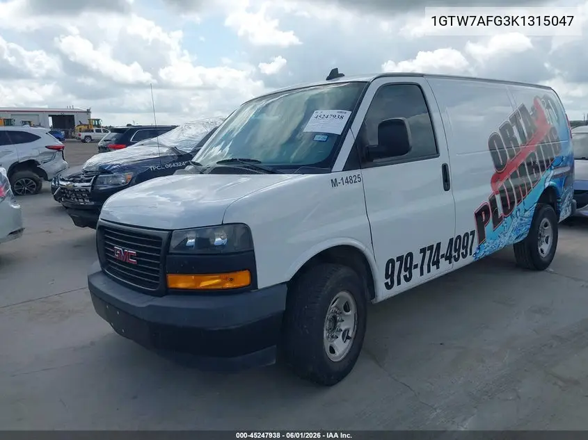 2019 GMC Savana 2500 Work Van VIN: 1GTW7AFG3K1315047 Lot: 45247938