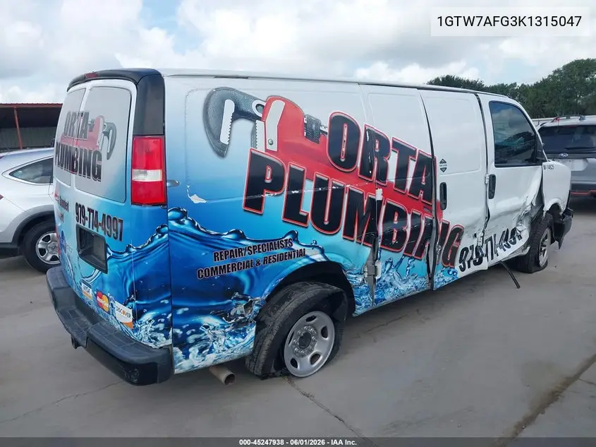2019 GMC Savana 2500 Work Van VIN: 1GTW7AFG3K1315047 Lot: 45247938