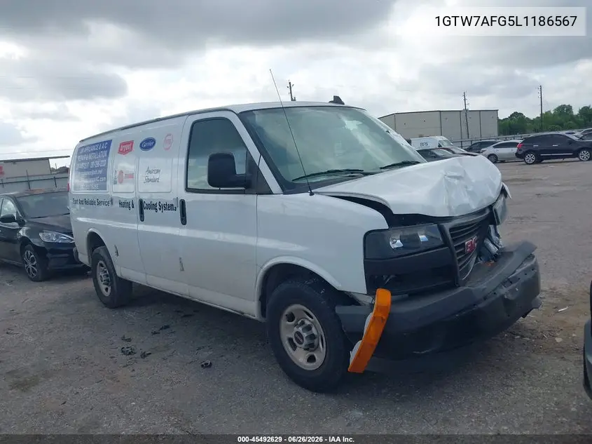 2020 GMC Savana Cargo Rwd 2500 Regular Wheelbase Work Van VIN: 1GTW7AFG5L1186567 Lot: 45492629