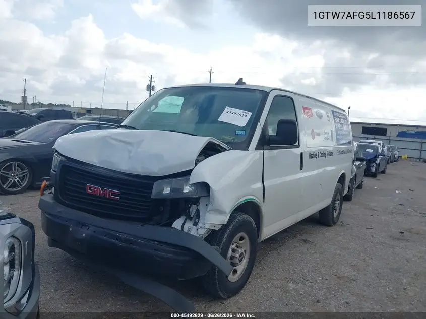 2020 GMC Savana Cargo Rwd 2500 Regular Wheelbase Work Van VIN: 1GTW7AFG5L1186567 Lot: 45492629