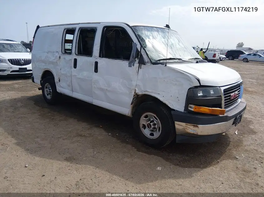 2020 GMC Savana Cargo Rwd 2500 Regular Wheelbase Work Van VIN: 1GTW7AFGXL1174219 Lot: 45501635