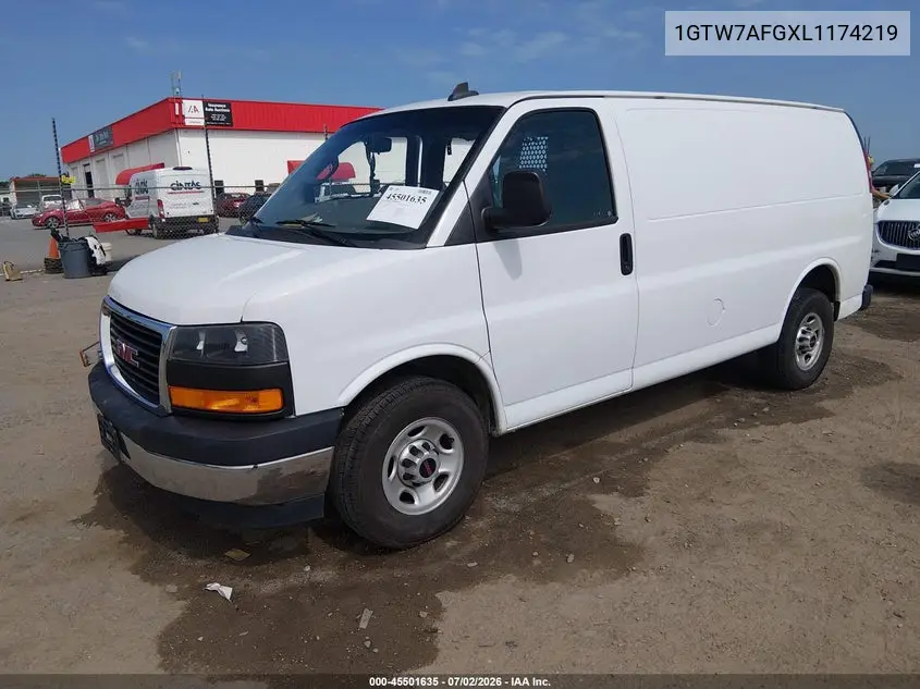 2020 GMC Savana Cargo Rwd 2500 Regular Wheelbase Work Van VIN: 1GTW7AFGXL1174219 Lot: 45501635