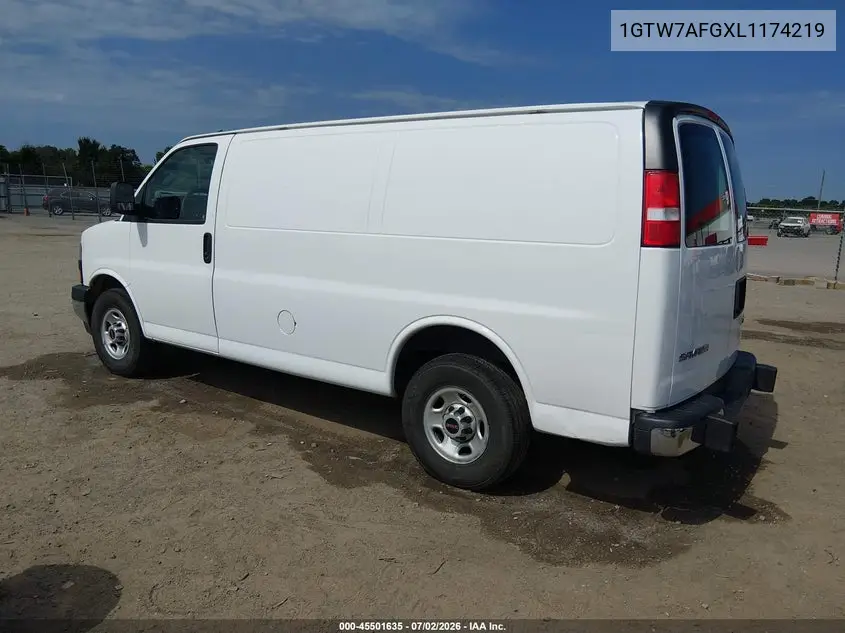 2020 GMC Savana Cargo Rwd 2500 Regular Wheelbase Work Van VIN: 1GTW7AFGXL1174219 Lot: 45501635