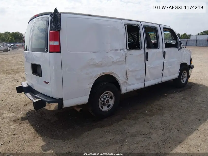 2020 GMC Savana Cargo Rwd 2500 Regular Wheelbase Work Van VIN: 1GTW7AFGXL1174219 Lot: 45501635