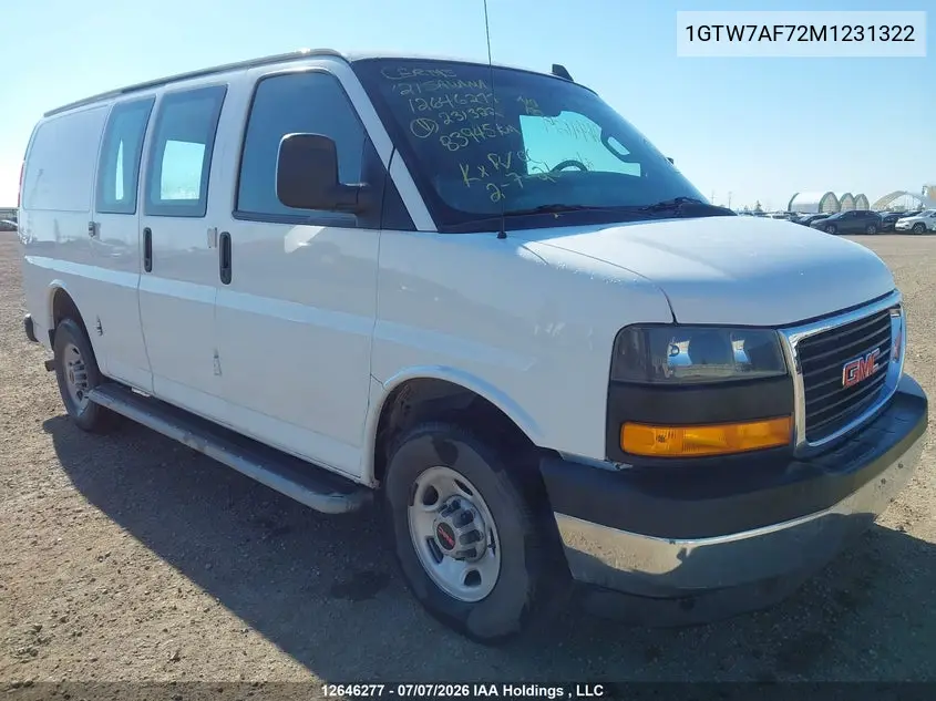 2021 GMC Savana G2500 VIN: 1GTW7AF72M1231322 Lot: 12646277